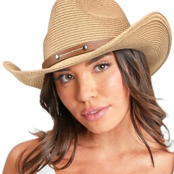 Western Cowboy Sun Hat UPF 80+ Lightweight Breathable Adjustable Wind Lanyard main image 3